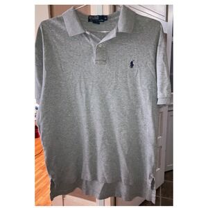 Polo Ralph Lauren Polo Shirt Medium Gray Short Sleeve Logo Cotton Y2K Preppy